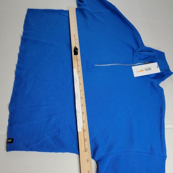 Calvin Klein Women's Waffle Knit Blue 3/4 Zip Long Sleeve Size Small New - Picture 6 of 9